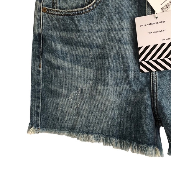 Sandrine Rose Free People Distressed Denim Shorts Size 27 - Picture 5 of 11